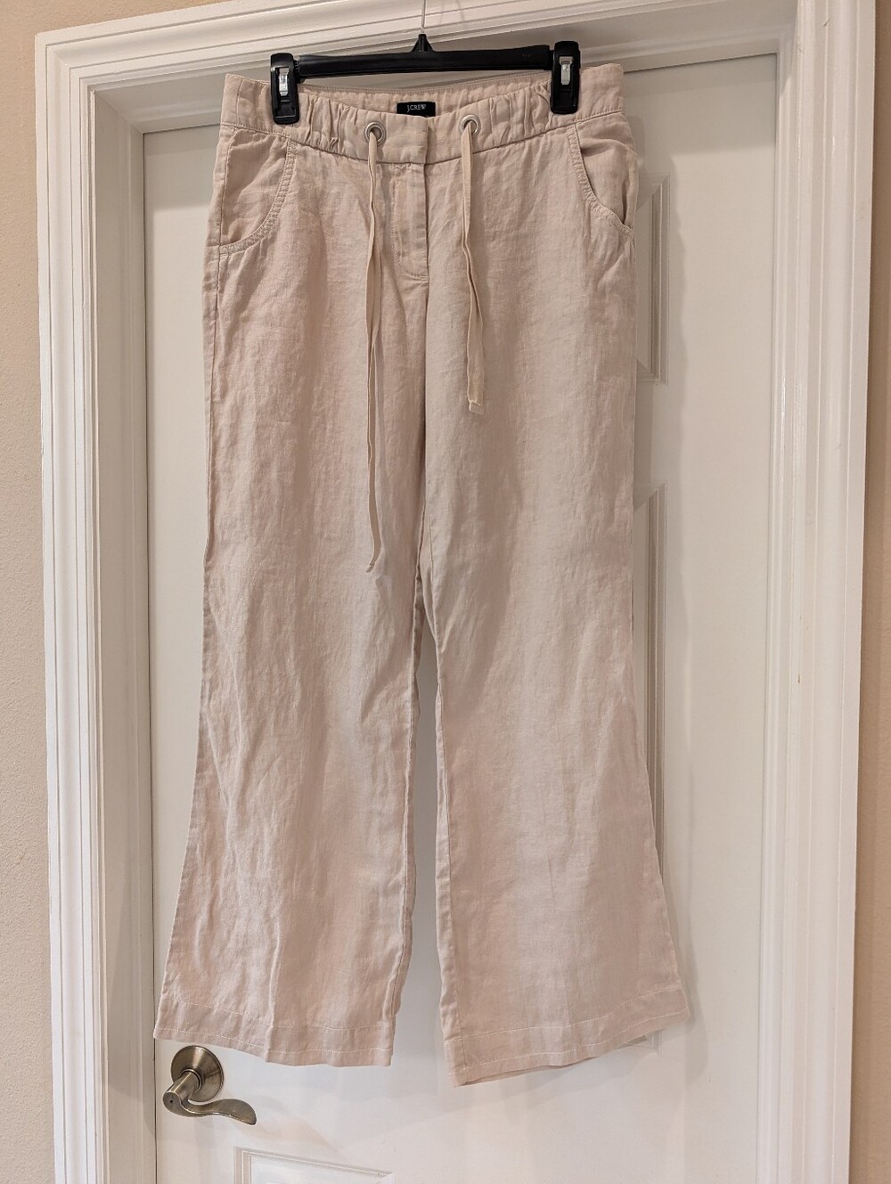 J. Crew City Fit Wide Leg Mid Rise  Linen Pants Size 4